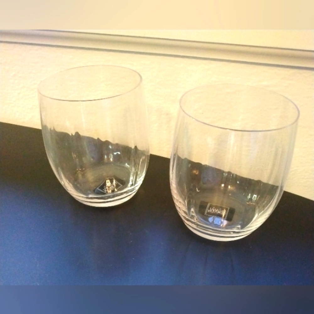 🍷VGC Discontinued Mikasa Stephanie Stemless Vertical Austrian Lead Crystal